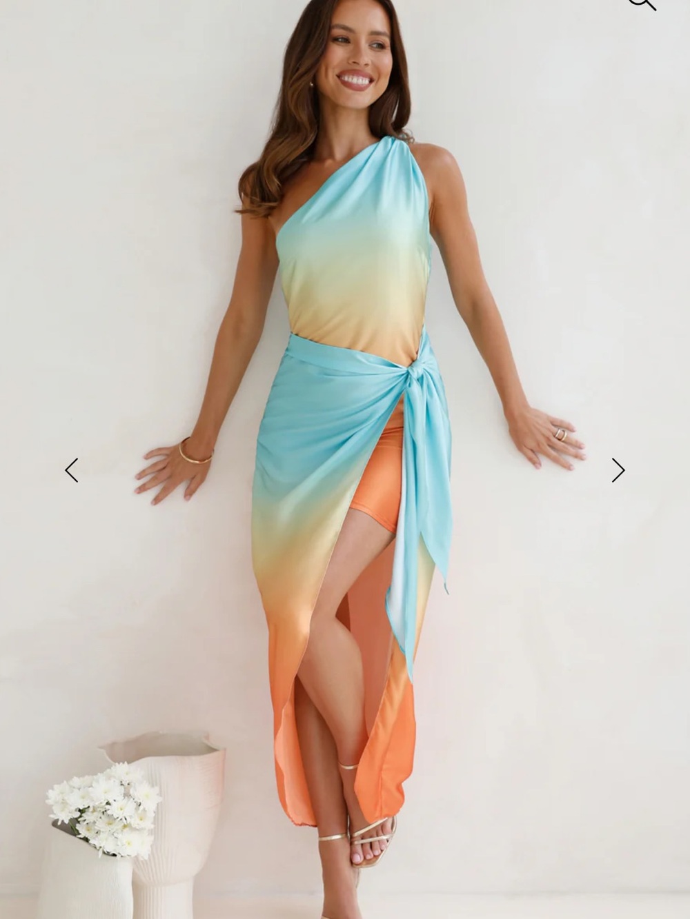 Hello Molly Ariel One-Shoulder Satin Mini Dress